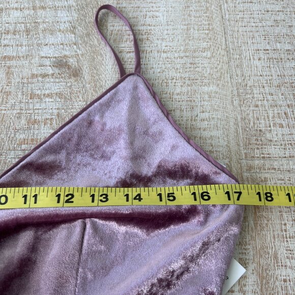 Chelsea28 Dusty Rose Crushed Velvet Sleeveless Midi Dress Straps NWT Medium - Picture 10 of 10